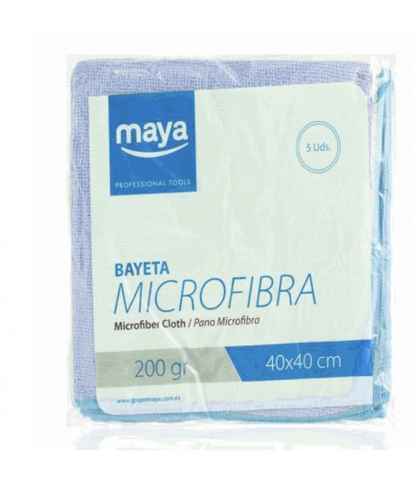 BAYETA MICROFIBRA AZUL 40x40 200GR - 5UD